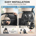 Car Backseat Organizer with 12 Storage Pockets, 12" Touch Screen Tablet Holder, Waterproof Kick Mats Seat Protector, Car Organizers and Storage for Kids, Road Trip Essentials（2 Pack，Black）