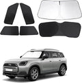 Windshield Sun Shade Car Windshield Foldable Full Windows Coverage Custom Fit for 2024-2026 Mini Countryman Cooper F66 SUV Accessories Window Shades Block Sun UV Rays 6PCS