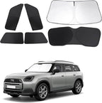 Windshield Sun Shade Car Windshield Foldable Full Windows Coverage Custom Fit for 2024-2026 Mini Countryman Cooper F66 SUV Accessories Window Shades Block Sun UV Rays 6PCS