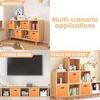 ShellKingdom Storage Bins, Foldable Fabric Storage Cubes And Cloth Storage Organizer Drawer with Metal Handle For Closet And 