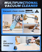 Saker Car Vacuum Portable Cordless, Foldable Mini Handheld Vacuum Cordless and Air Duster 17000PA High Power Vacuum Cleaners 