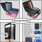 Yuanshikj Heat Insulated Fireproof Waterproof Safe File Organizer,Document Organizer Box with Lock Labels,Multi-Layer Portabl