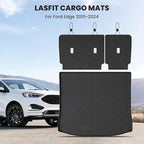 LASFIT Floor Mats&Cargo Backrest Mat for Ford Edge 2015-2024,Costom Fit All Weather Protection TPE Easy Clean Floor Liners, Keep Your Car Trunk Clean and Tidy,1pcs.
