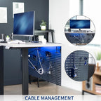 VIVO Steel Clamp-on Desk Pegboard, 60 x 24 inch Privacy Panel, Magnetic Peg Board, Office Accessory Organizer, Above or Below