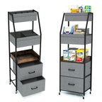Baby Diaper Caddy Organizer and Storage - 5 Tier Rolling Cart with Dividers and Drawers, Mobile Utility Cart with Wheels for 