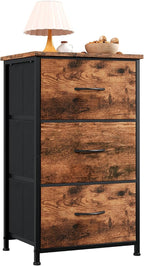 Somdot Dresser for Bedroom with 3 Drawers, Storage Organizer Chest of Drawers with Removable Fabric Bins for Closet Bedside L