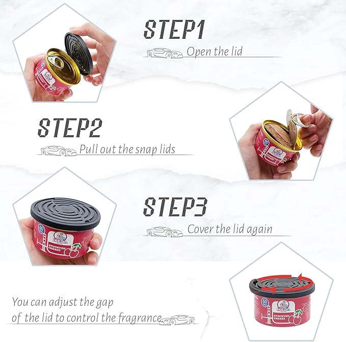 Car Air Freshener: Stockton Cherry Scent | Car Scents | Odor Eliminator Essential | Long-Lasting | Strong Fragrance | For Hom
