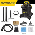 Stanley - SL18116P Wet/Dry Vacuum, 6 Gallon, 4 Horsepower Black