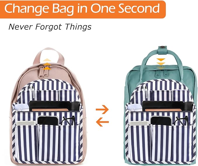 Surblue Backpack Organizer Insert Liner Hanging Travel Rucksack Purse and Handbag Insert Pocket, High-capacity Divider Foldab