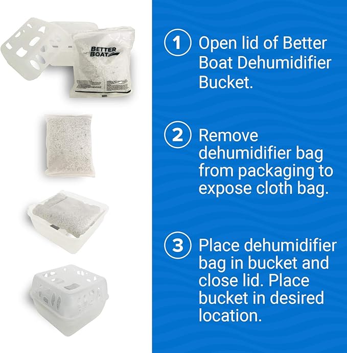 Refillable Moisture Absorber Bucket with Dehumidifier Refill Pack Moisture Absorbers for Closet Storage, Controls Water,