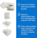 Refillable Moisture Absorber Bucket with Dehumidifier Refill Pack Moisture Absorbers for Closet Storage, Controls Water,