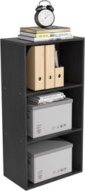 Wooden 3 Cube Storage Organizer, 3 Tier Low Bookcase Freestanding Storage Display Organizer,Versatile Cubes Shelf and Cubby U