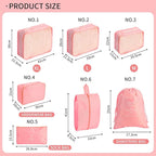 7PCS Packing Cubes for Suitcases, Travel Luggage Organizer Bags, Suitcase Organizer Bags Set for Carry on Luggage Travel Esse
