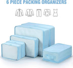 Mossio 6 Set Packing Cubes with Shoe Bag - Lightweight Travel Luggage Suitcase Organizers
