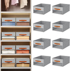 Homsorout Drawer Organizers and Storage - 8 Pack Foldable Pants Organizer with Clear Window & Handles, Fabric Closet Organize