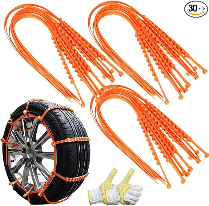 2026 New Universal Anti-Skid Snow Tire Chains, Emergency Traction Cables for Cars SUVs Trucks, Reusable Winter Safety Chains 
