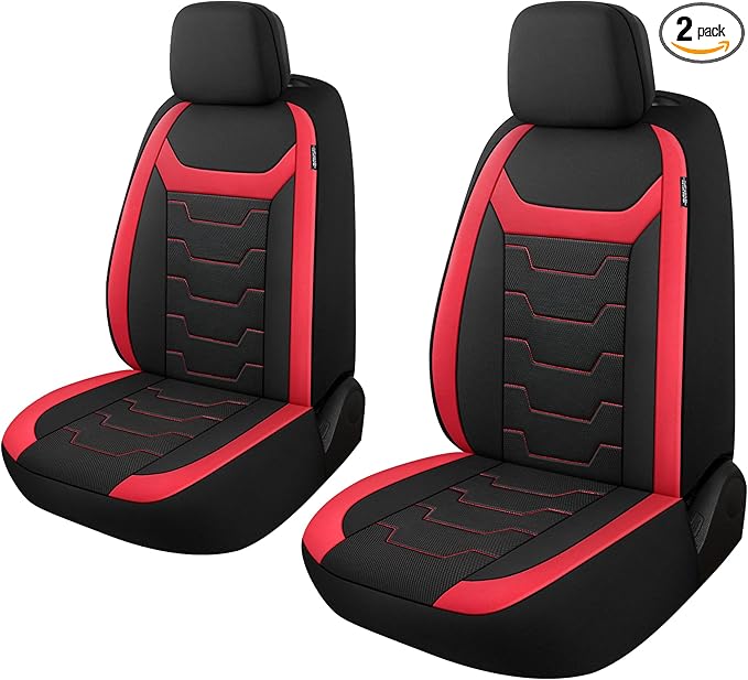 CAROMOP Breathable Car Seat Cover 2 Front Seats, 3D Air Mesh Cloth Seat Covers for Cars, Universal Fit Automotive Car Interio
