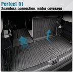 Floor Mats Cargo Mat with Backrest Mat for 2024 2025 2026 Toyota Grand Highlander 7 Seat Car Mat Accessories, All Weather TPE Cargo Liner Trunk Mat (Grand Highlander-Full Set)