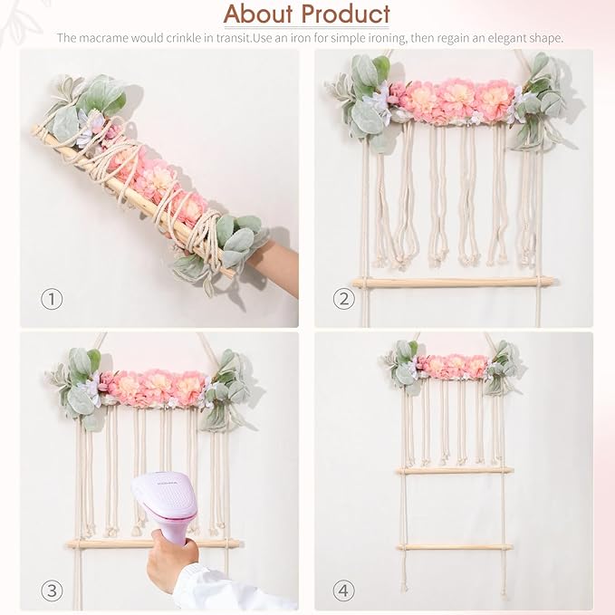 POVETIRE Headband Holder Hair Bows Organizer for Girls, Hair Accessories Display Storage Wall Hanging Decor for Baby Nursery 