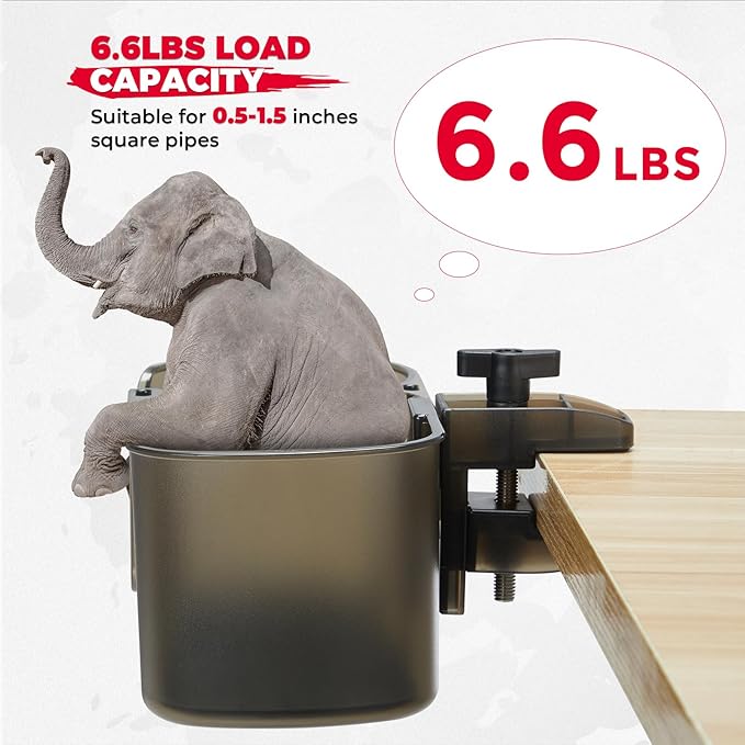 KEMIMOTO Desk Cup Holder, Caddy Table Organizer for Office Table, Lawn Chair, Golf Cart, Pontoon Boat, Suitable for Most 18-32 oz Bottles, Transparent Brown