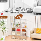 3 Pack Clear Storage Bins with Lids, Storage Containers with Magnetic Door, Stackable Acrylic Display Case for Handbags, Cosm