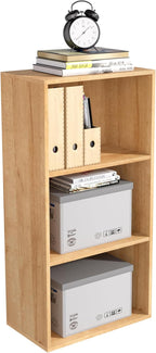 Wooden 3 Cube Storage Organizer,3 Tier Low Bookcase Freestanding Storage Display Organizer,Versatile Cubes Shelf and Cubby Un