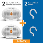 Eva-Dry E-500 Renewable Dehumidifier 2-Pack (6-8 oz Capacity Each), White - Ideal for Closets, Bathrooms, Safes, Boats, and