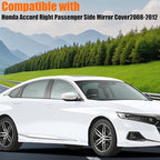 Yumzeco Compatible with Honda Accord Side Mirror Cover Trim 8th Gen 2008 2009 2010 2011 2012, White Door Rearview Mirror Caps Replacement for Honda Accord W/O Light Hole - Right Passenger Side