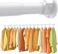 2 Pack Closet Rods for Hanging Clothes, 17-54 Inch No-Cut Stepless Adjustable Closet Rod, 1.3 Inch Heavy Duty Metal Closet Ha