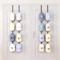 SWTYMIKI Over Door Hat Organizer - 4 Packs Metal Hanging Hat Rack with 16 Hooks Design, Baseball Cap Hanger Organizer Storage