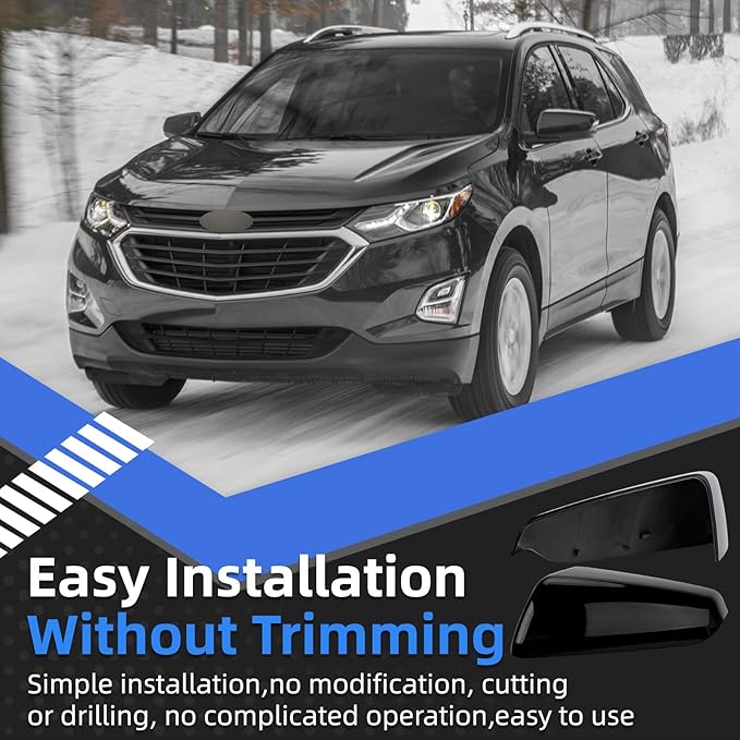 Driver Side Mirror Cover Replacement for Chevrolet Equinox 2018 2019 2020 2021 2022 2023, for GMC Terrain 2018-2023 - Left Side Mirror Covers, Rear View Mirror Cap Accessories Black