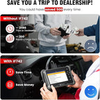 2026 BOSSCOMM IF742 OBD2 Scanner, ABS/SRS/Transmission/Check Engine Code Reader Scan Tool with 6 Resets, ABS