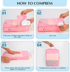 PFEYRPK Lightweight Compression Packing Cubes for Suitcases, Compressible Expandable Travel Packing Organizer with Clear Toil