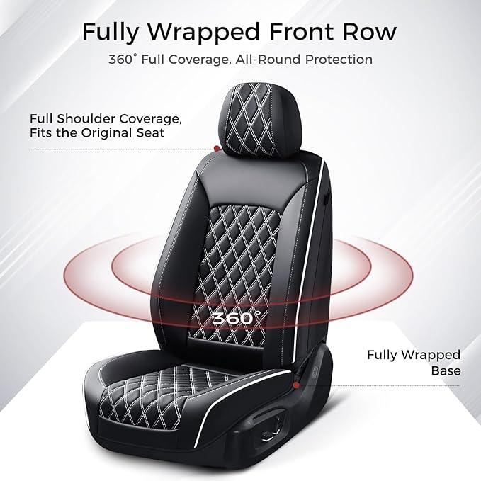 Huidasource Driver Seat Cover, Faux Leather Auto Front Seat Covers, Car Seat Covers Front Seats Universal Fit for Most Cars, 