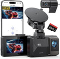 4K Dash Cam Front Rear, Dual Channel Dash Cams with 64GB Card 4K+1080P, Dash Camera for Cars with 5G WiFi, APP Control,2.0" I