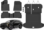 Auxko All Weather Floor Mats Cargo Mat with Backrest Mat for 2026-2023 Kia Sportage Hybrid Only All Season TPE Accessories Odorless Anti-Slip Floor Liners Trunk Tray with Back Seat Protector