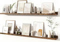 Fun Memories Picture Ledge Shelves Set of 2, 48 Inch Rustic Wall Mounted Floating Shelves with Lip for Home Storage and Décor