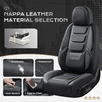 Coverado Car Seat Covers Full Set, Seat Covers for Cars, Front Seat Covers and Back Seat Cover Waterproof Leather Automotive 