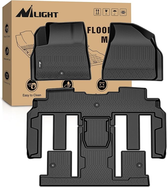 Nilight Floor Mats for Chevy Traverse 2009-2017/2008-2017 Buick Enclave / 2007-2010 Saturn Outlook / 2007-2016 GMC Acadia All Weather Custom Fit Heavy Duty Floor Liners