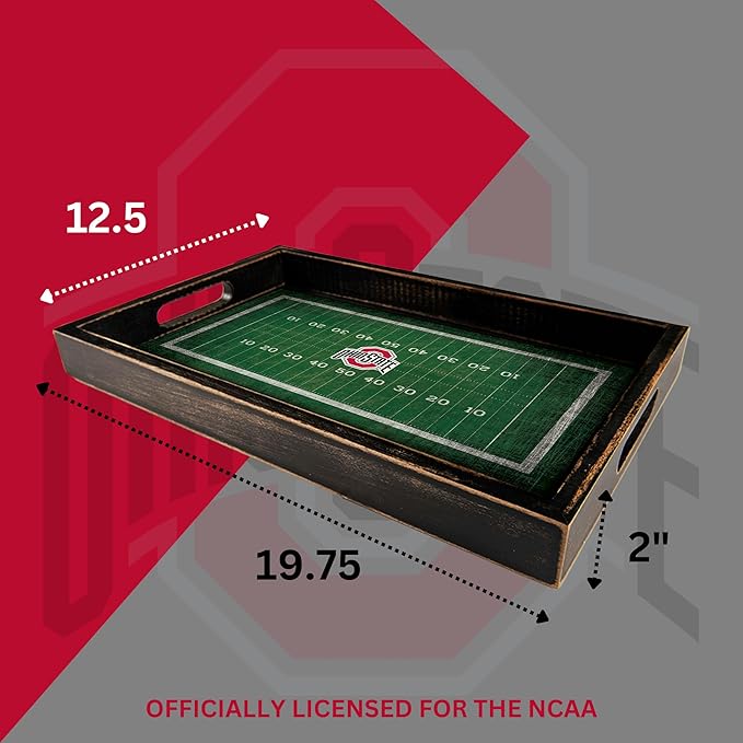Fan Creations Ohio State Football Field Tray and Lazy Susan Entertain and Decorate to Show Your Buckeyes Pride