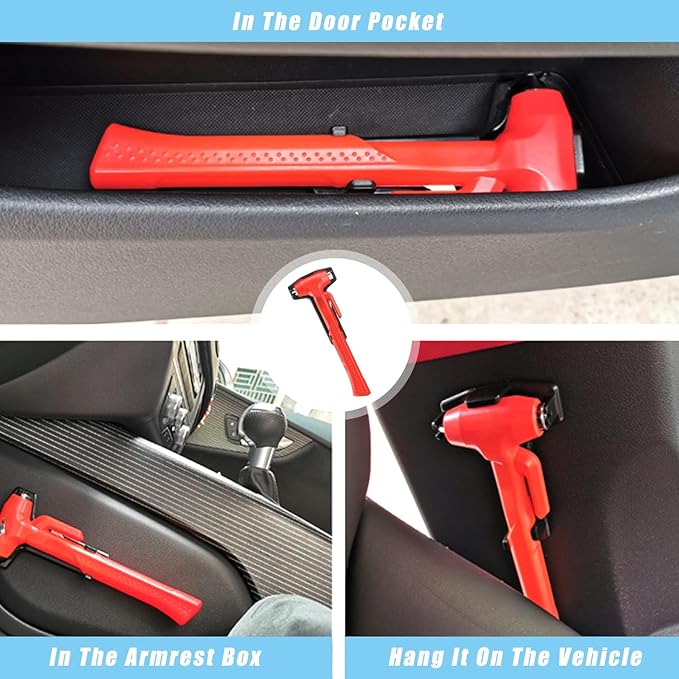 Car Window Breaker, Glass Breaker and Seatbelt Cutter, Emergency Car Glass Safety Hammer, Window Punch Seatbelt Cutter for Fa