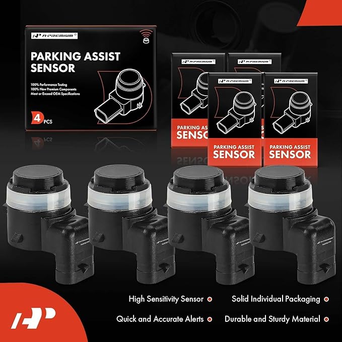 A-Premium 4-PC Reverse Backup Parking Assist Sensor Compatible with Select Ram, Jeep & Dodge Models - 1500/2500/3500 2019-202