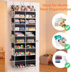 Over the Door Organizer 5 Tiers, Extra Large Behind Door Storage of 10 Compartments, 80 lbs Weight Capacity Hanging Storage O