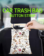 Car Trash Can, Durable Hanging Car Trash Garbage Bag, Cute Automotive Garbage Cans Organizer, Cute Cartoon Coffee