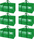 BALEINE 6-Pack Oversized Moving Bags with Reinforced Handles, Heavy-Duty Storage Tote for Clothes, Moving Supplies (Light Gre