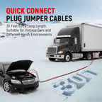 TOPDC 0 Gauge 30 Feet Jumper Cables with Quick Connect Plug for Car, SUV and Trucks Battery, Heavy Duty Automotive Booster Cables for Jump Starting Dead or Weak Batteries with Carry Bag