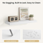 Fun Memories Rustic Floating Wall Shelves, Wall Mounted Wood Storage & Display Shelves for Bathroom, Bedroom, Living Room or 