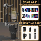 Phone Holders for Your Car, 2 in 1 Universal Cup Holder Expander Adjustable Base with Phone Mount, Long Arm with 360°Rotation