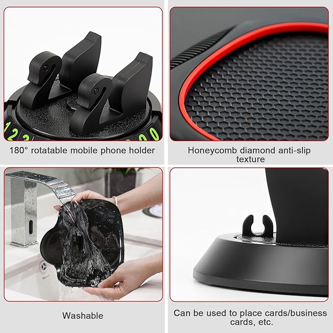 Multifunction Car Anti-Slip Mat with Auto Phone Holder and Extra Large Pad for Phones, Keys, Gadgets