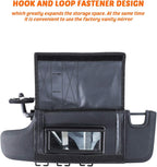 Savadicar Tactical Sun Visor Organizer Front Visor Storage Cover for 2007-2023 Jeep Wrangler JK JL & Gladiator JT, Interior Storage Accessories, Black, 1 PCS